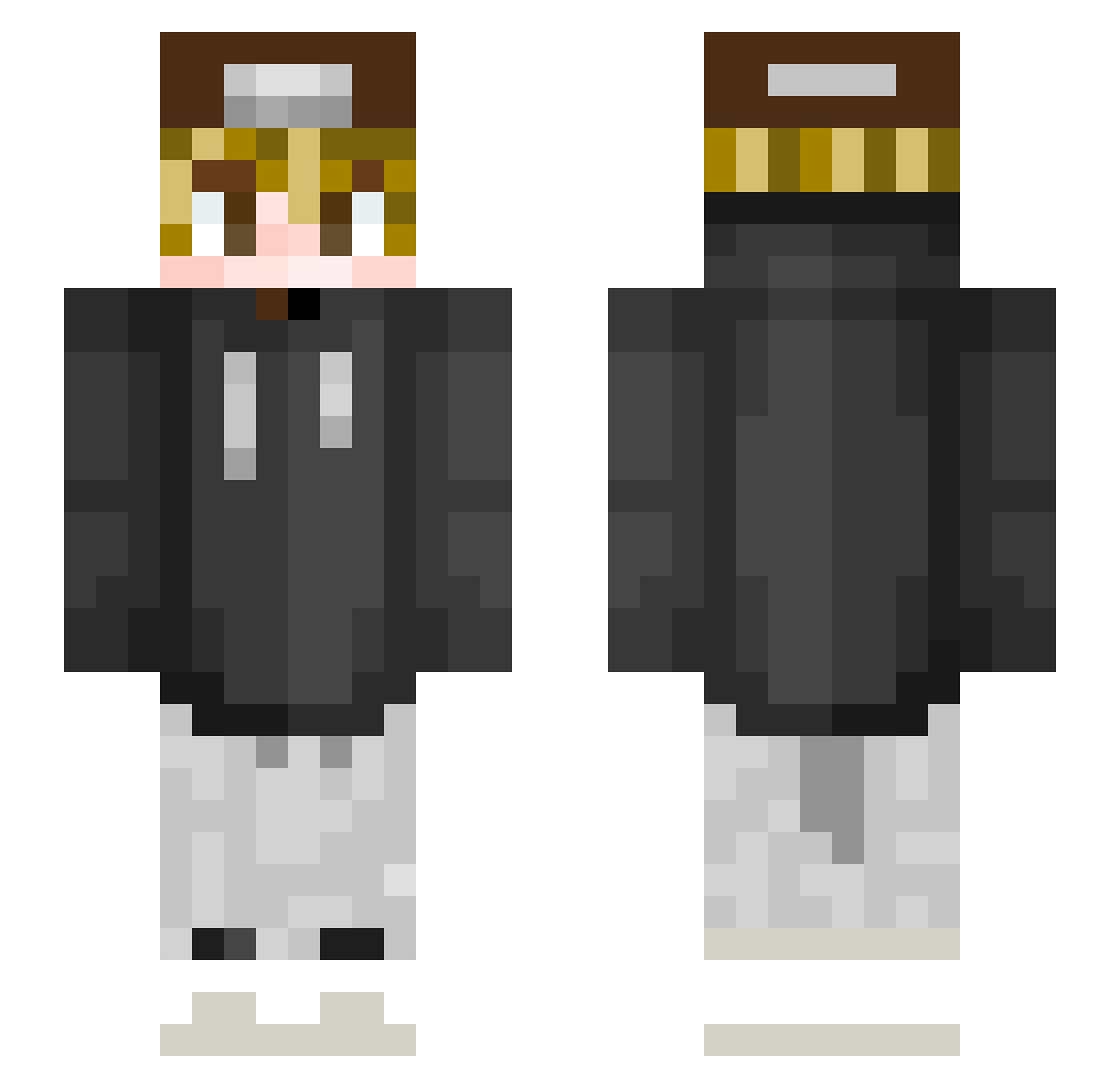 SAce2 Minecraft skin, front and back view