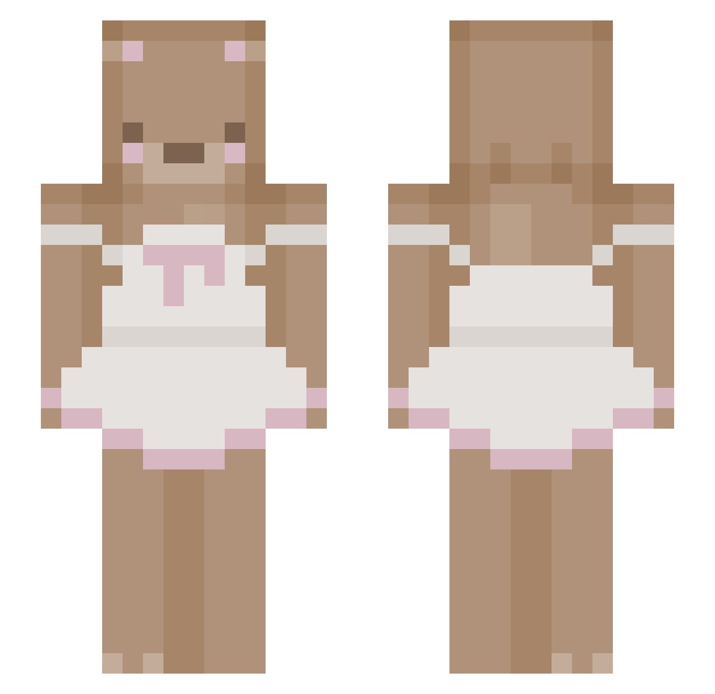worshipbeans Minecraft skin, front and back view