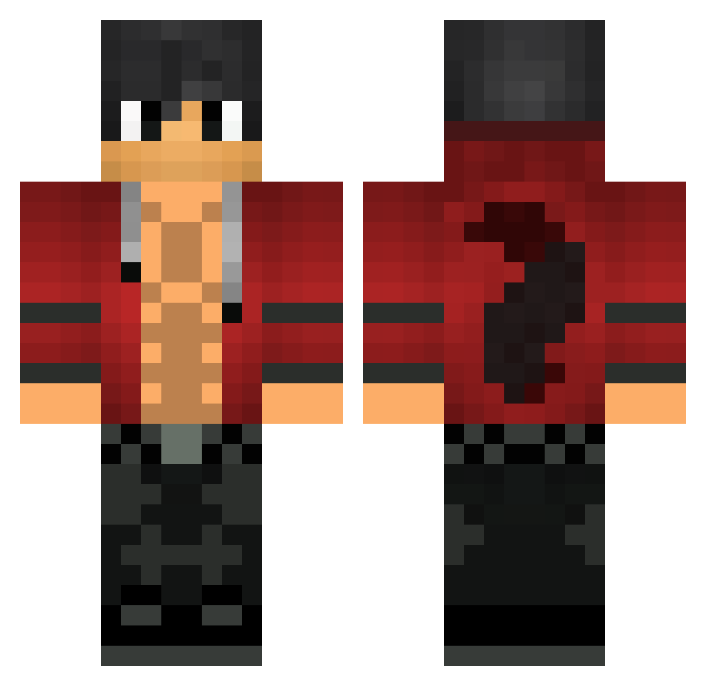 xChickenChaser Minecraft skin, front and back view