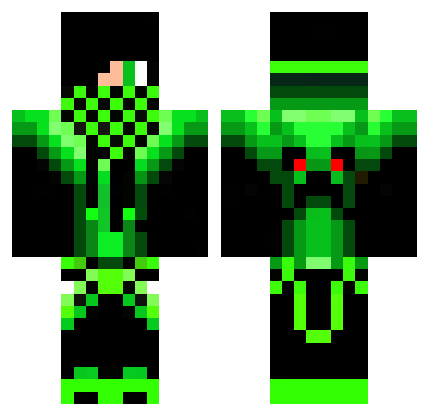 joeypsy Minecraft skin, front and back view