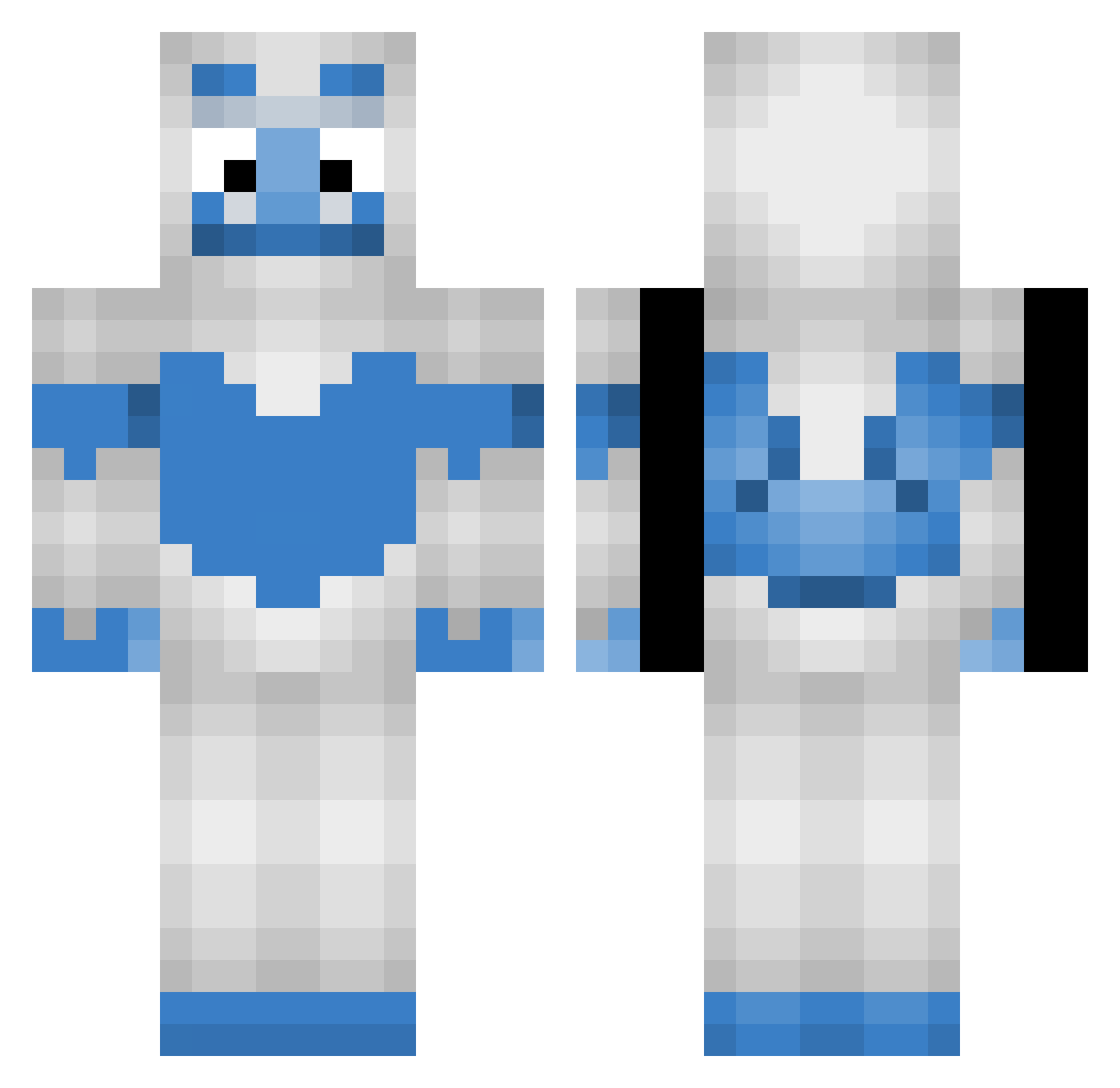 SefOnBeans Minecraft skin, front and back view