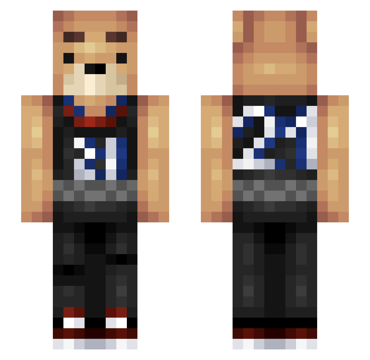 TheCryptoCowboy Minecraft skin, front and back view