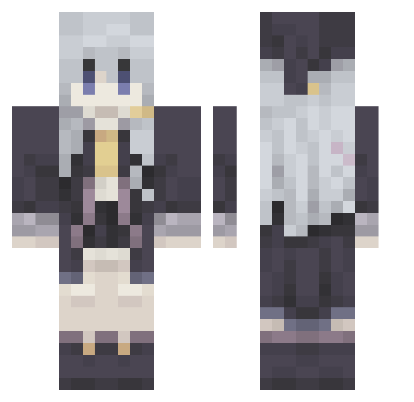Naiyinn Minecraft skin, front and back view