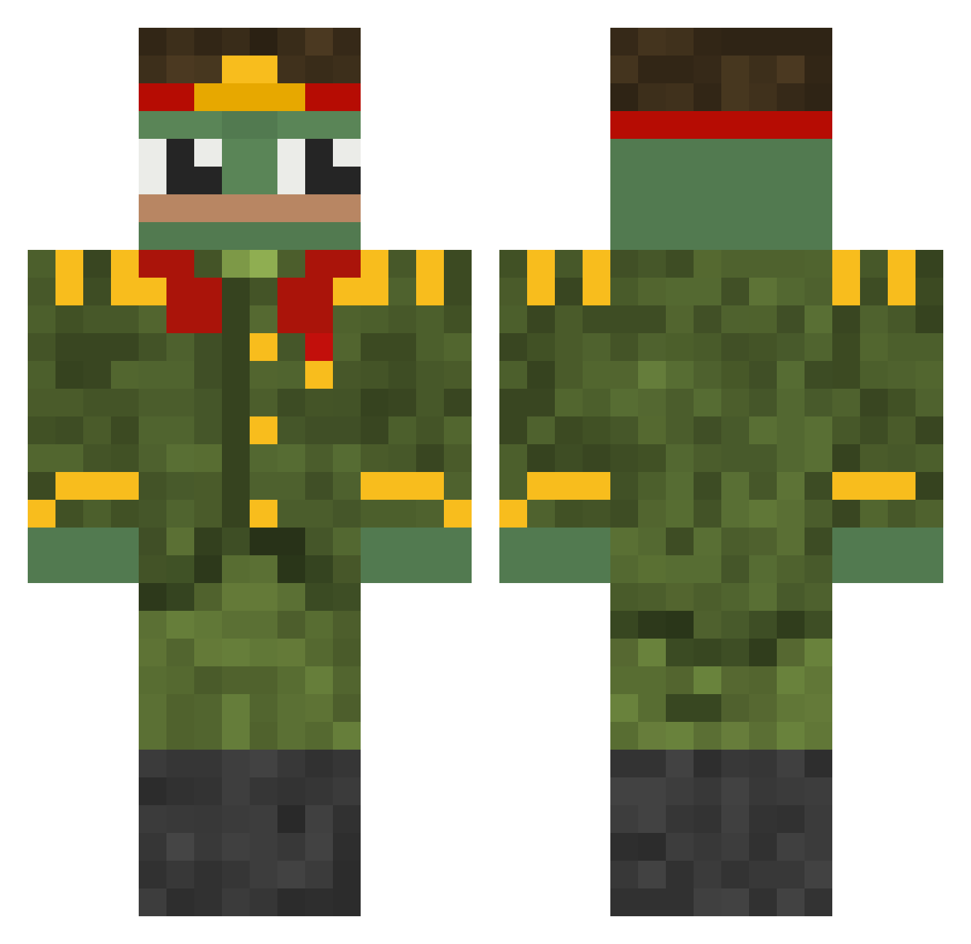 Zyphio Minecraft skin, front and back view