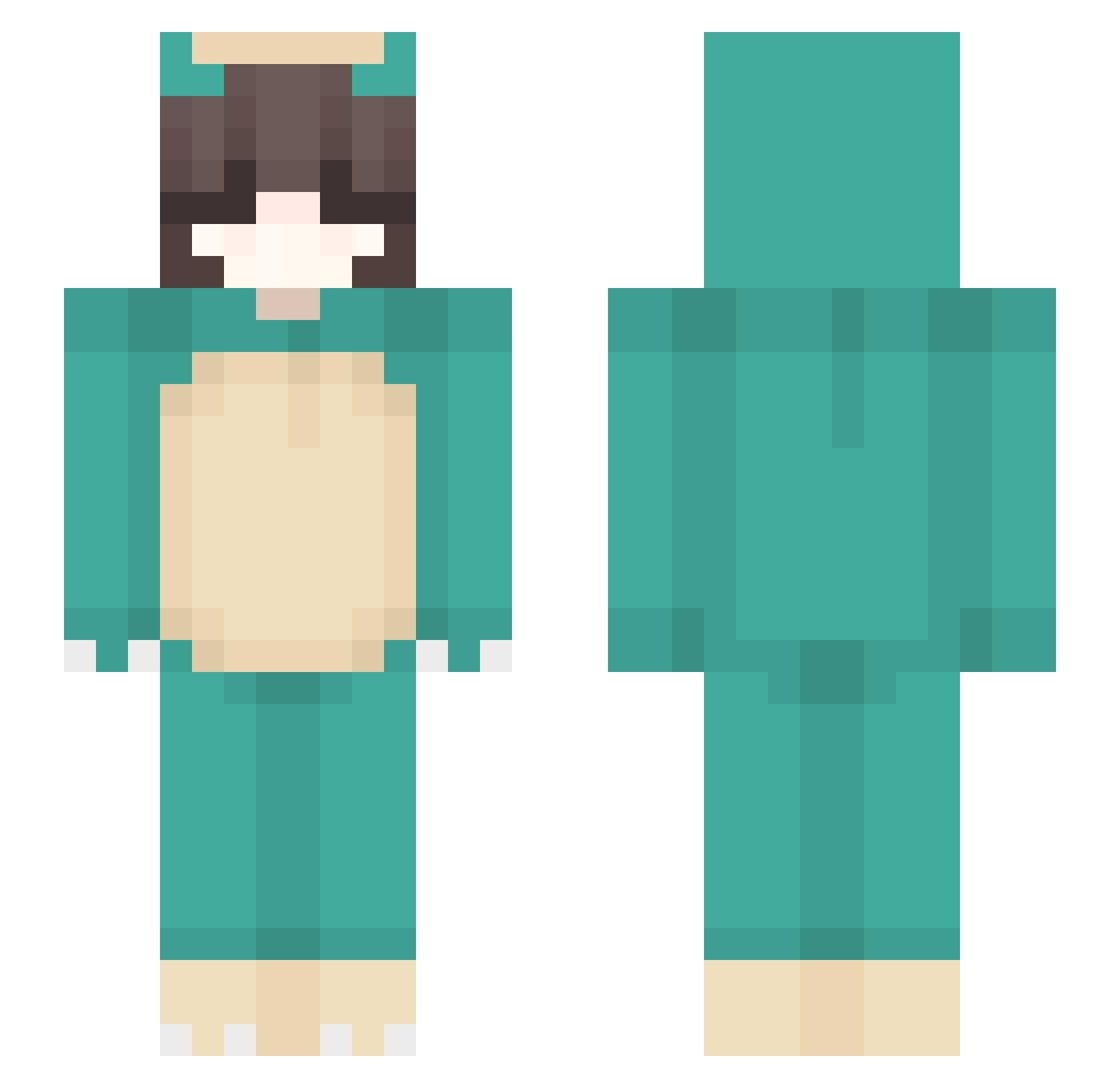 EasyMaja Minecraft skin, front and back view