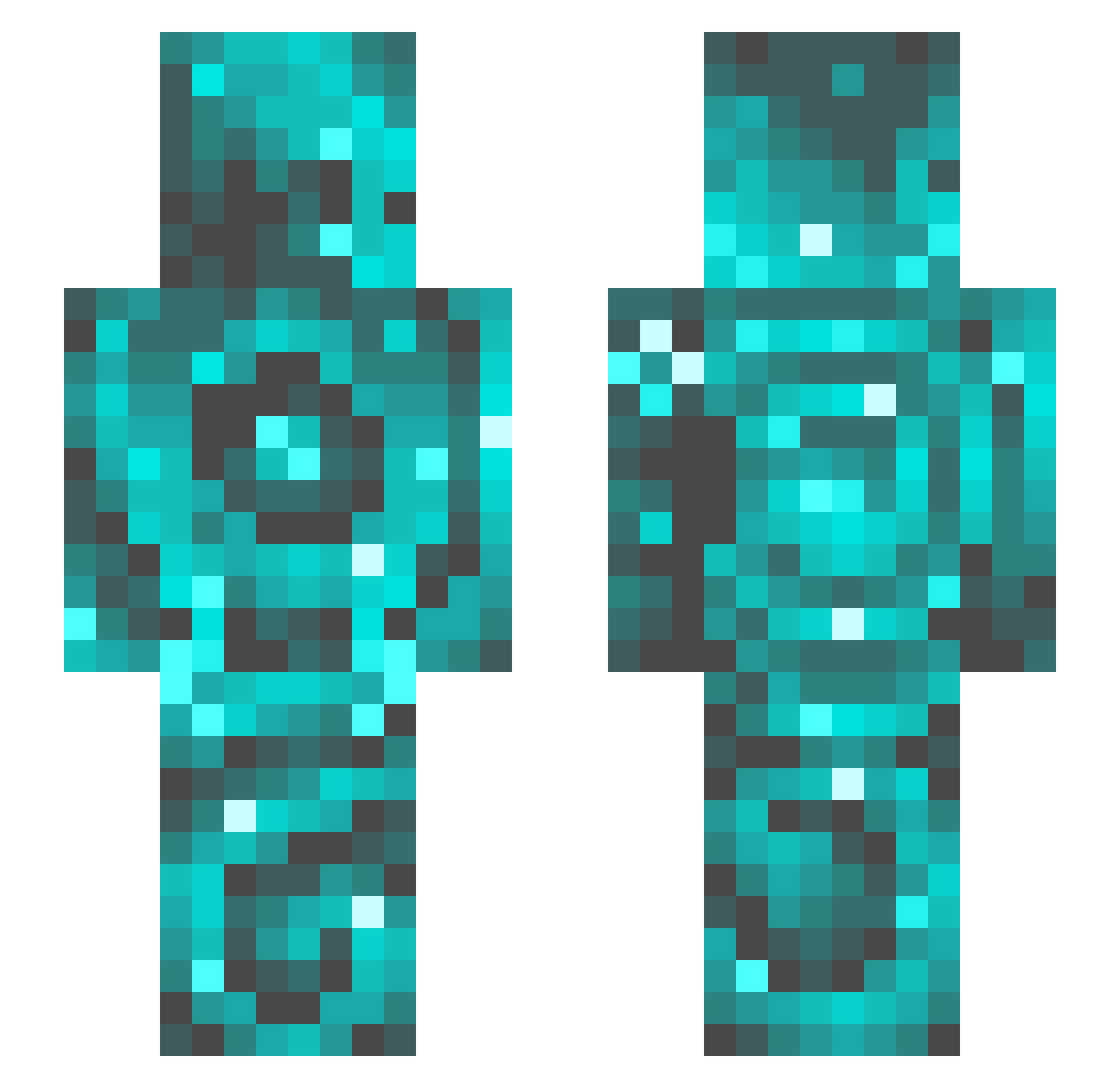 whirlwake Minecraft skin, front and back view