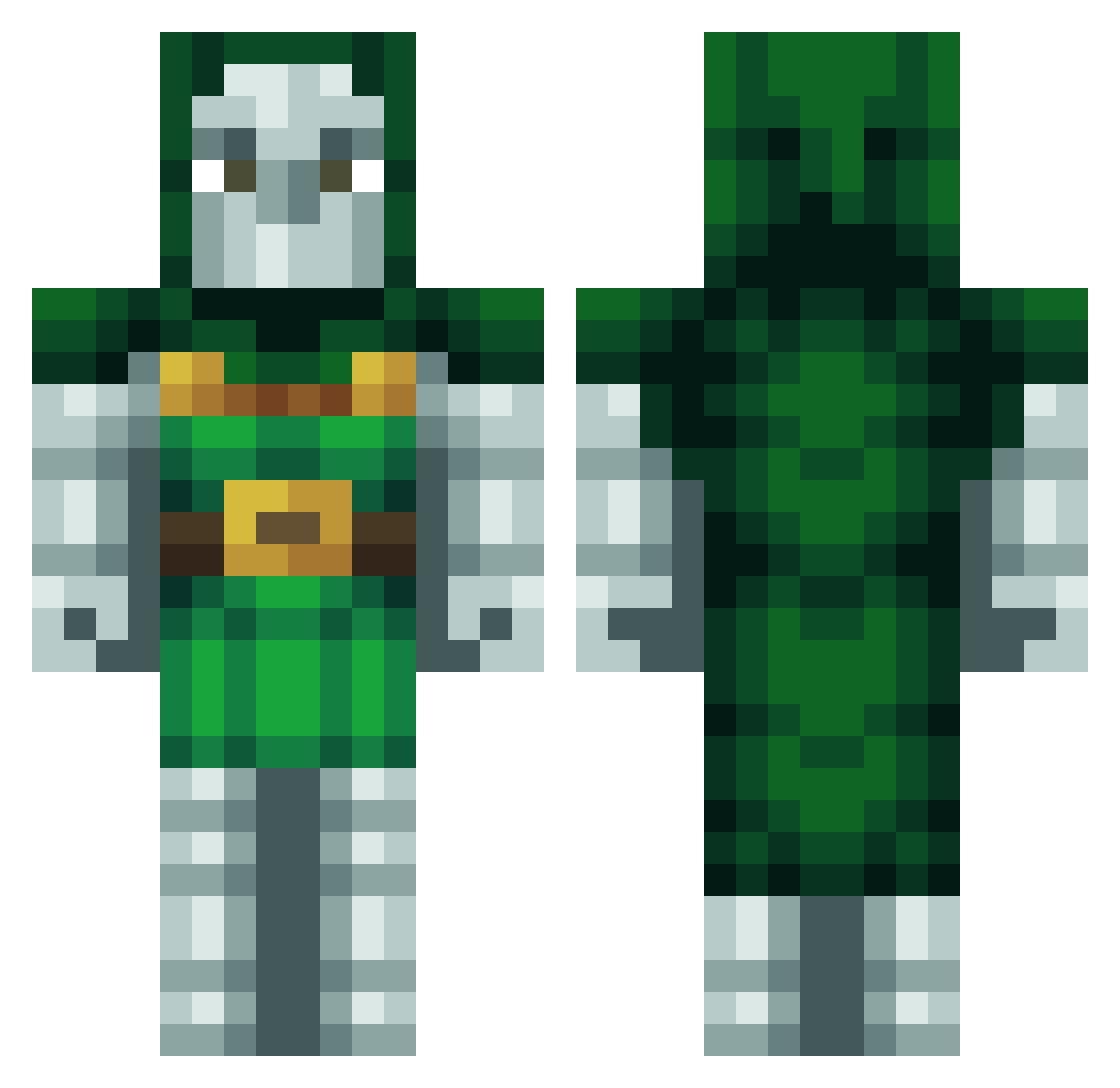 Eneskanter Minecraft skin, front and back view