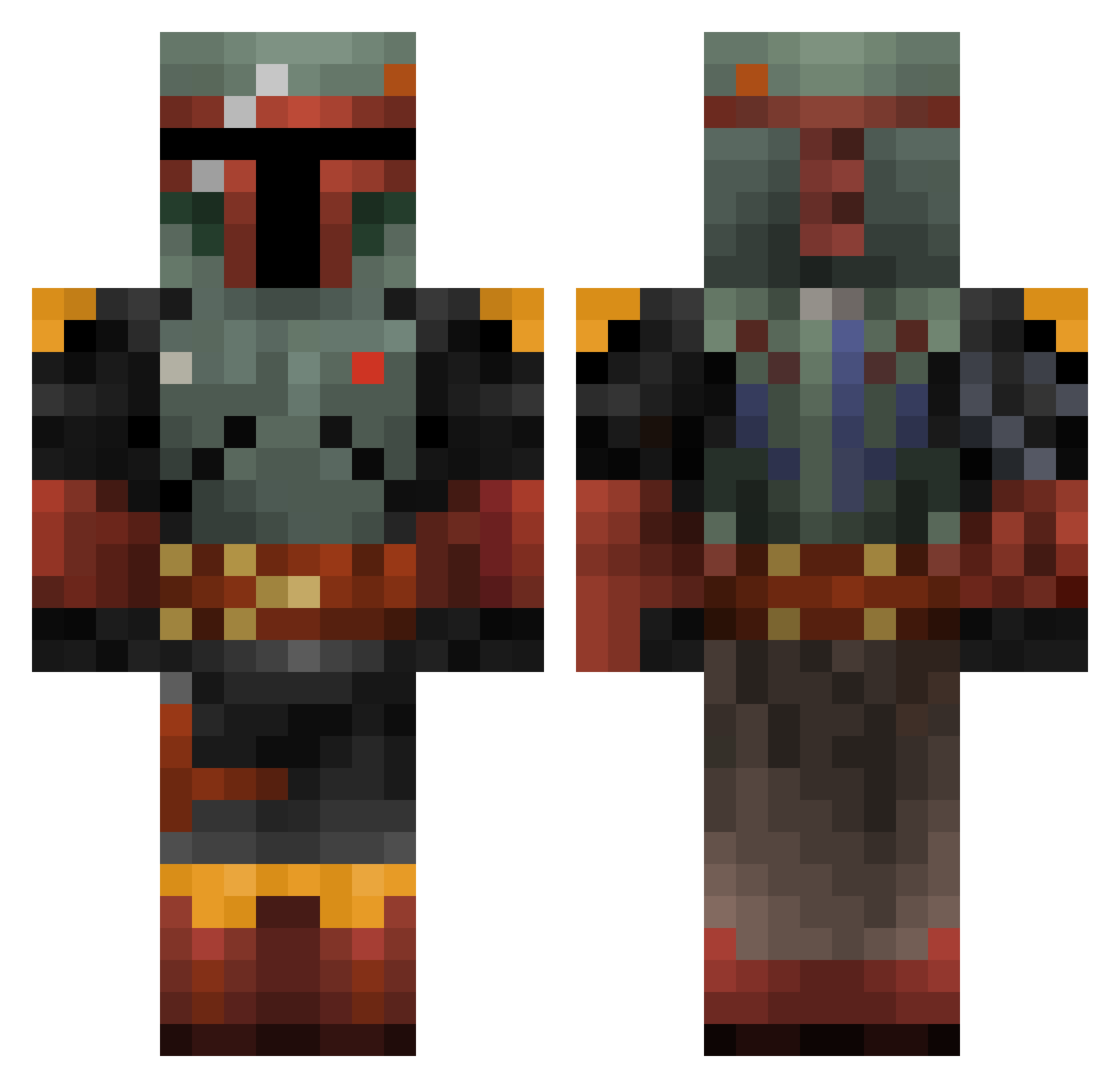 ChumpNorris Minecraft skin, front and back view