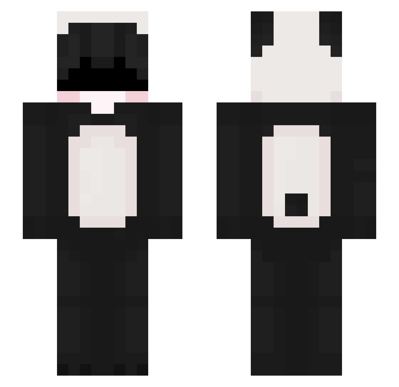VkPanda_ Minecraft skin, front and back view