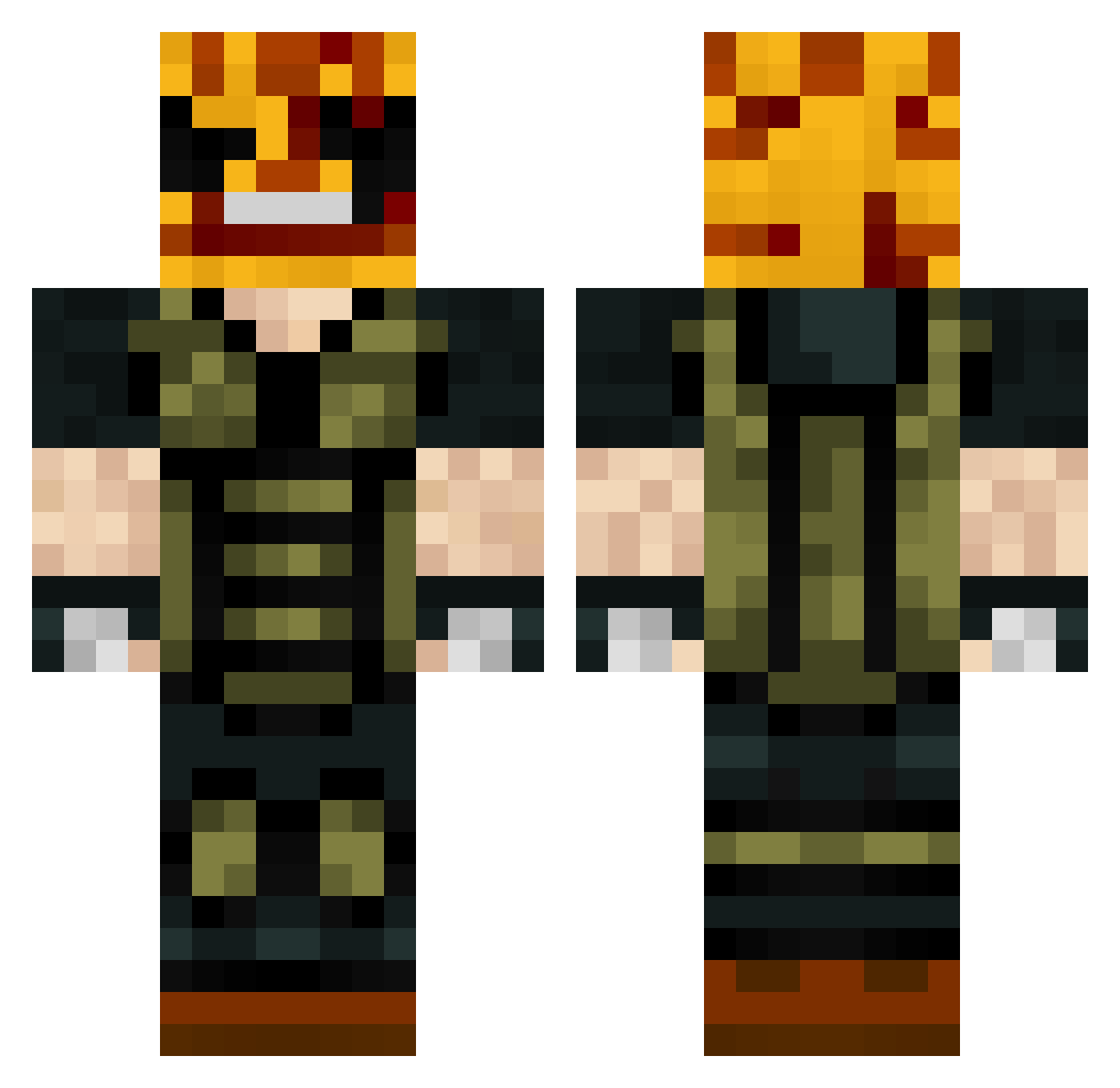 yungshorty Minecraft skin, front and back view
