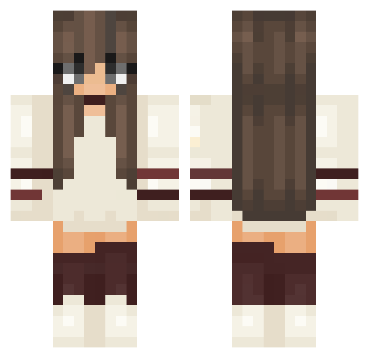 Berna Minecraft skin, front and back view