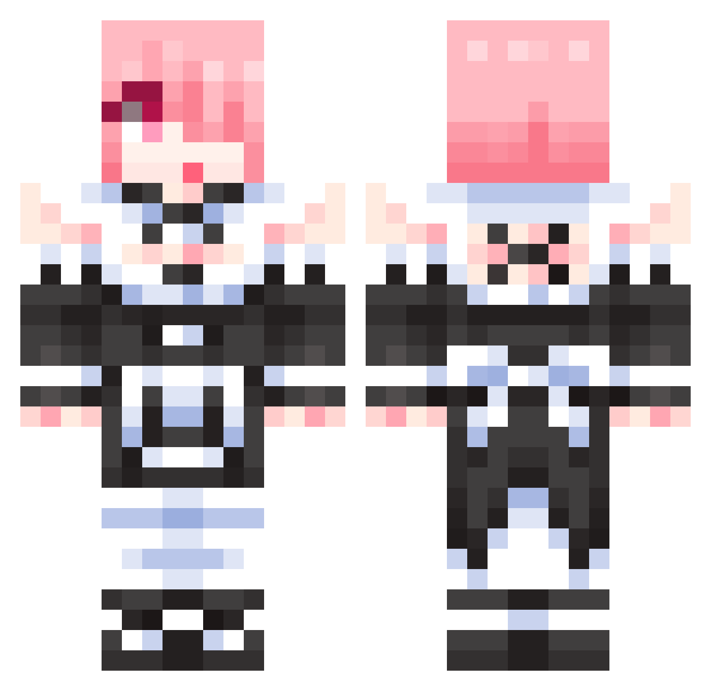 LiMingQin Minecraft skin, front and back view