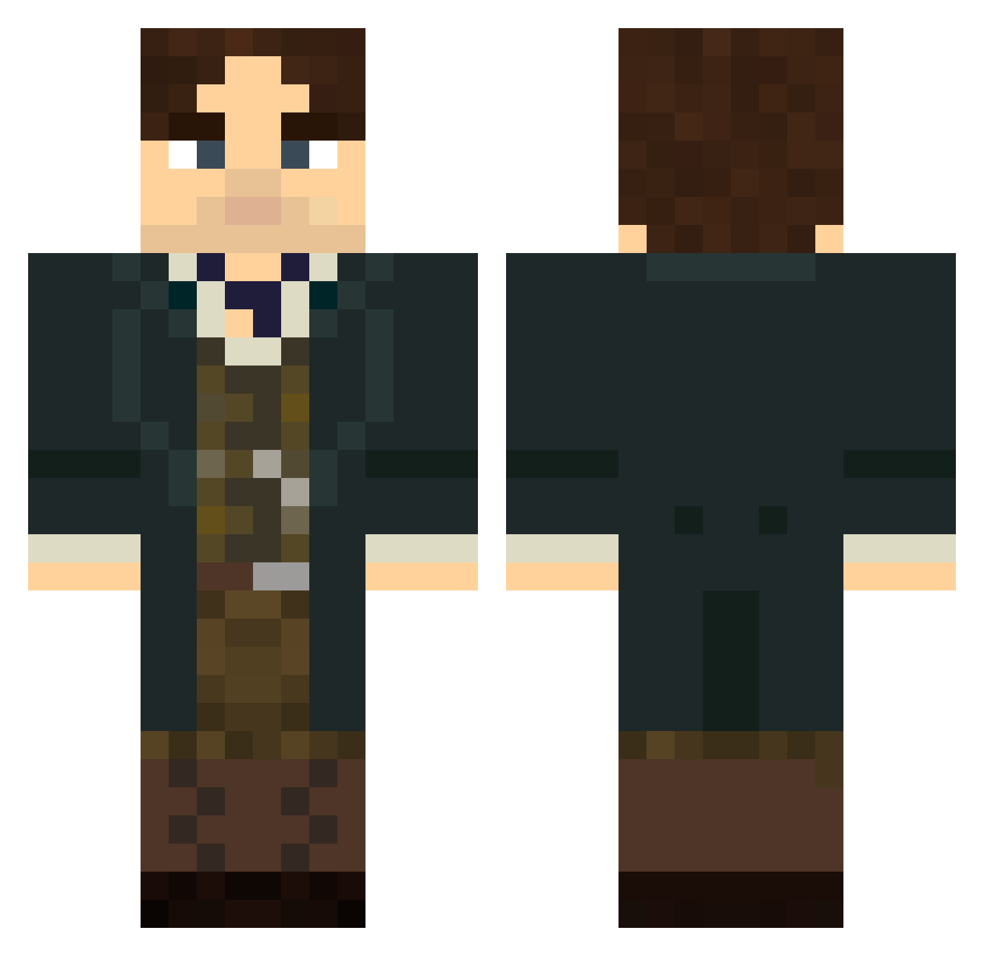 Fruitytoot Minecraft skin, front and back view