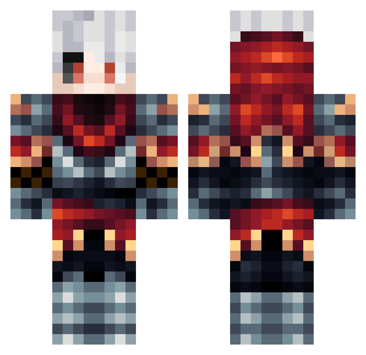 zed Minecraft skin, front and back view