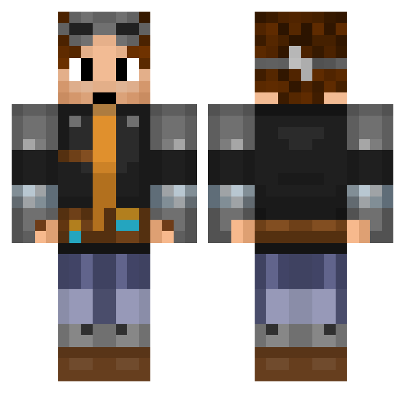 Nulas123 Minecraft skin, front and back view