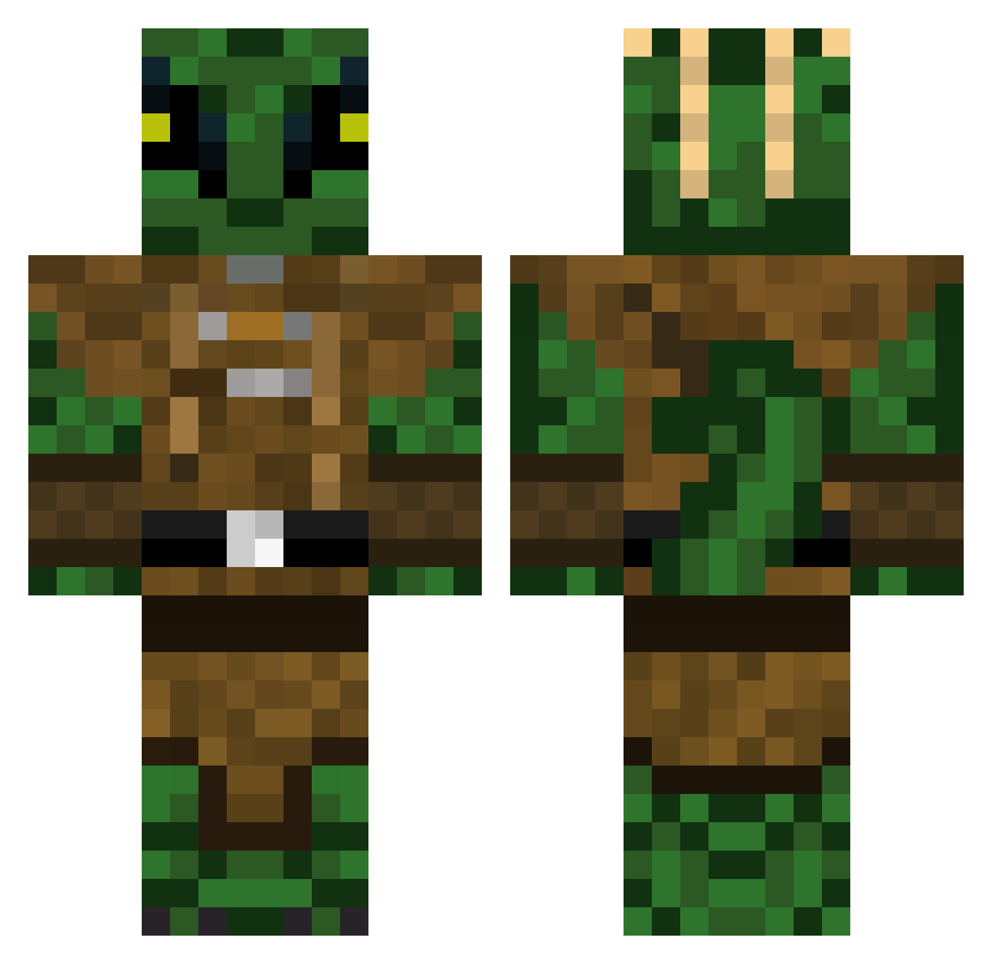 Gled Minecraft skin, front and back view