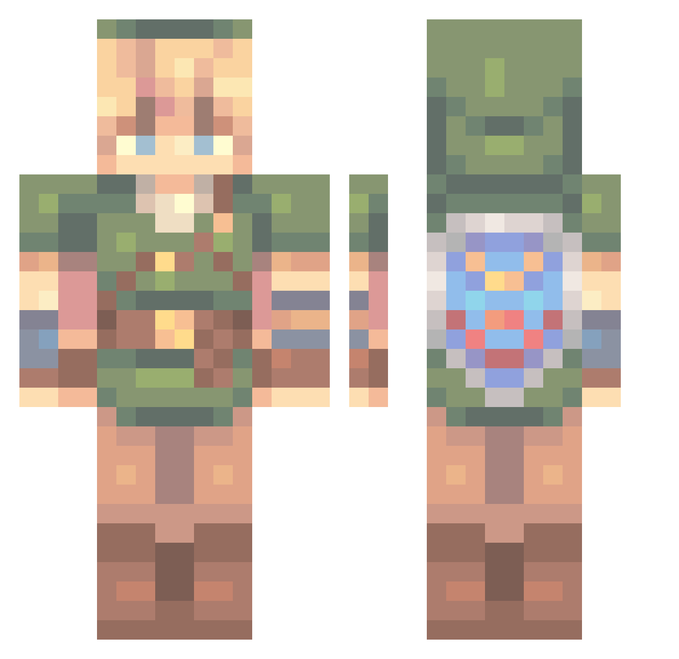 Beanie1098 Minecraft skin, front and back view