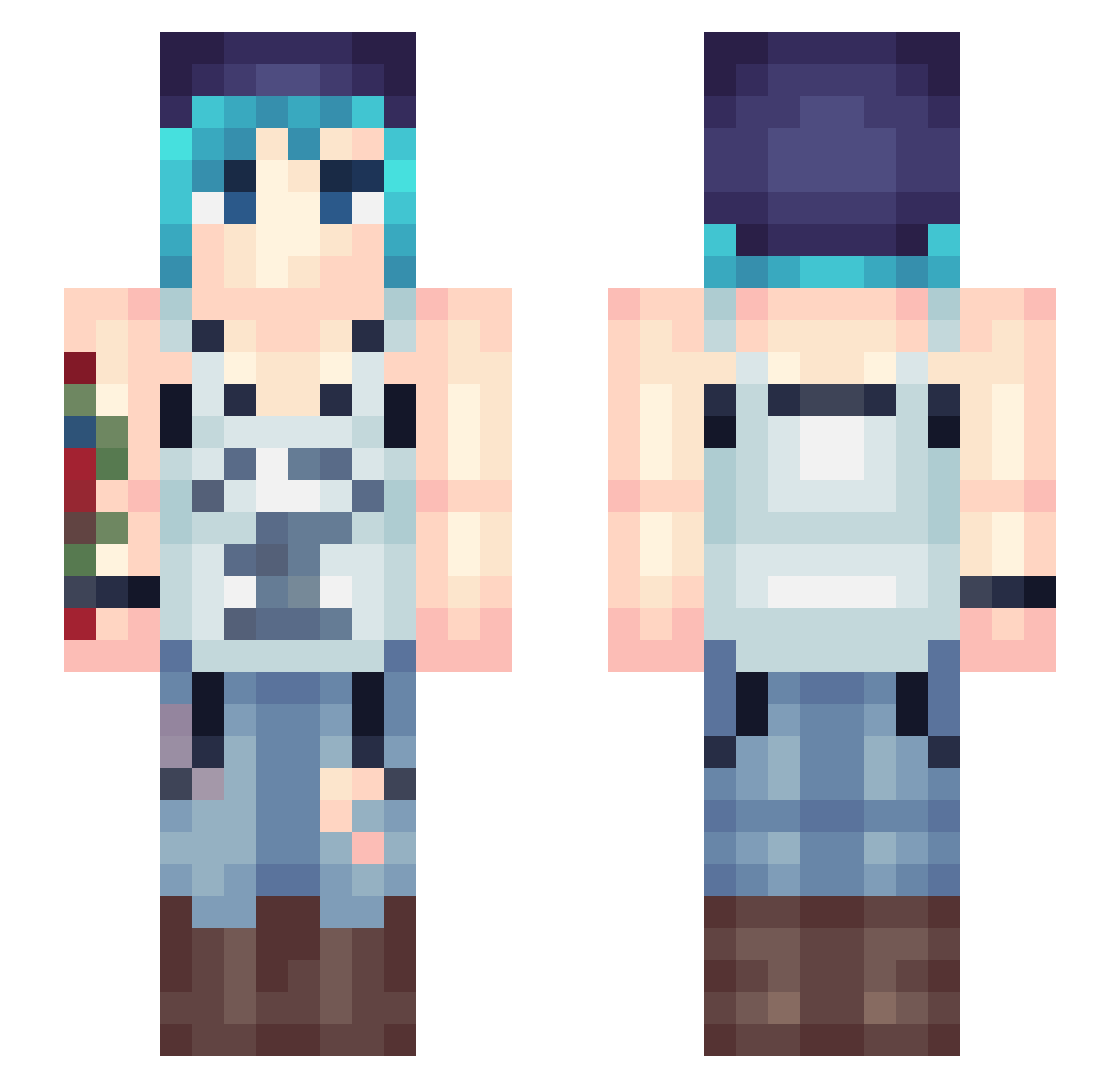 Is_Nacho Minecraft skin, front and back view
