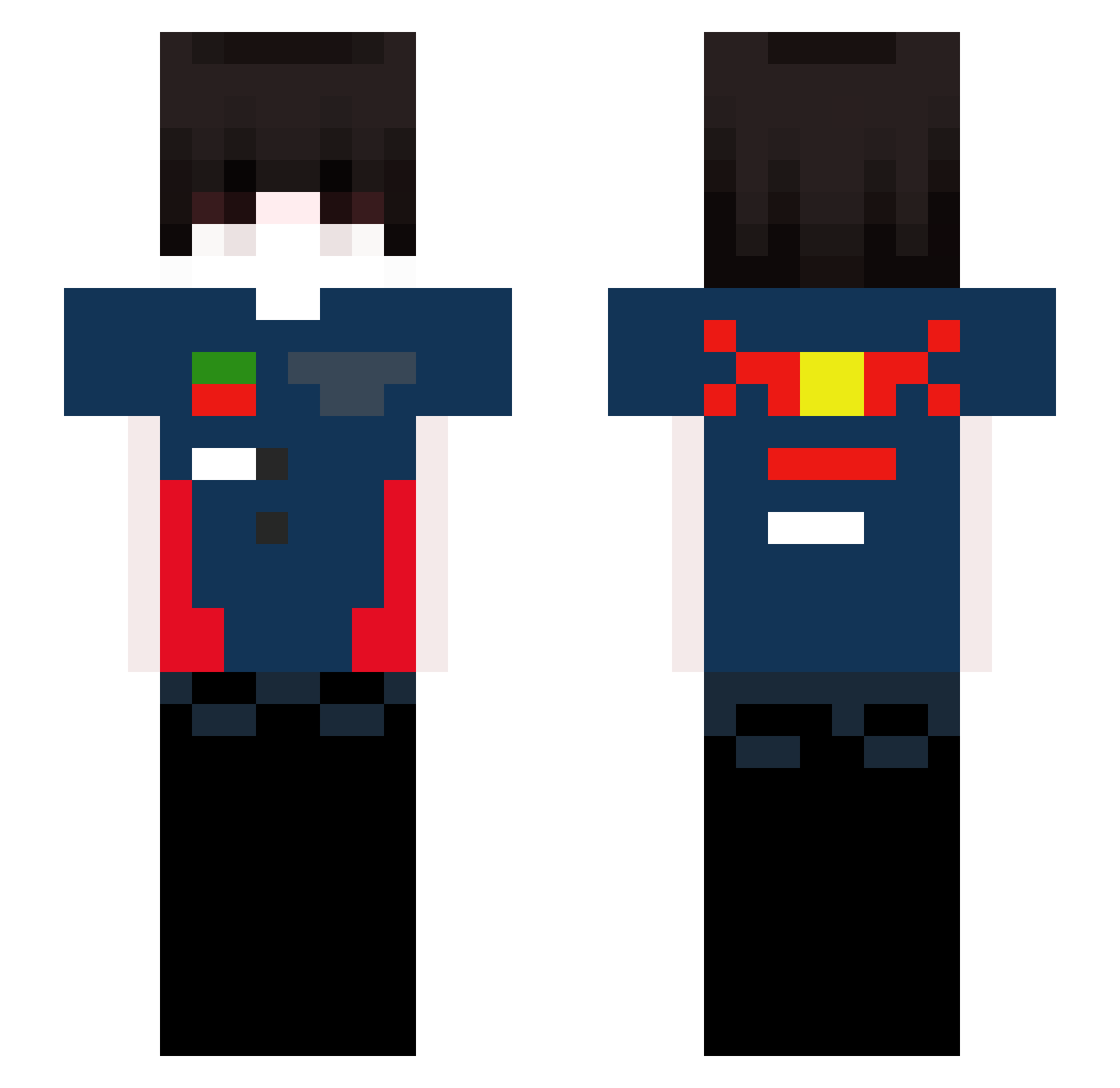 qtvzz Minecraft skin, front and back view