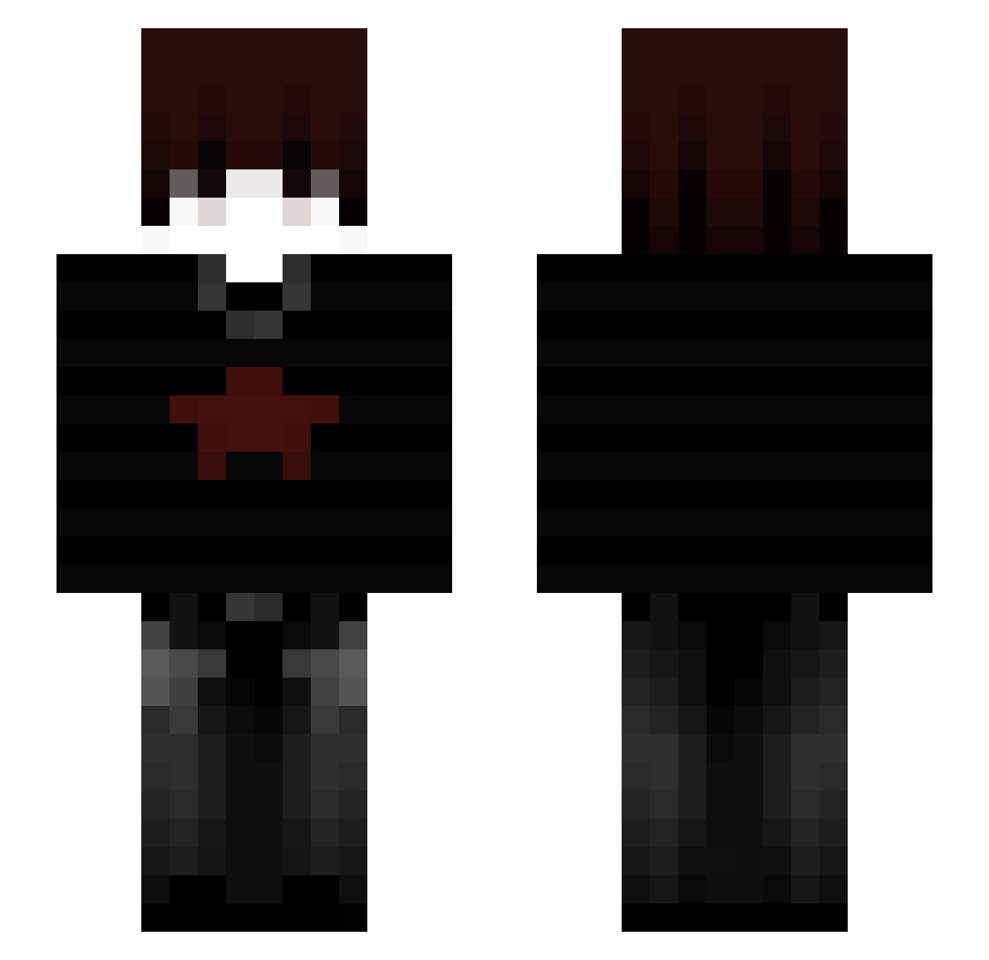 oanexity Minecraft skin, front and back view