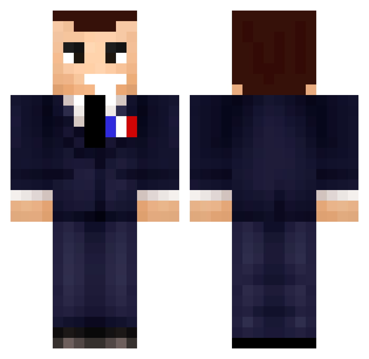 PATATO3000 Minecraft skin, front and back view