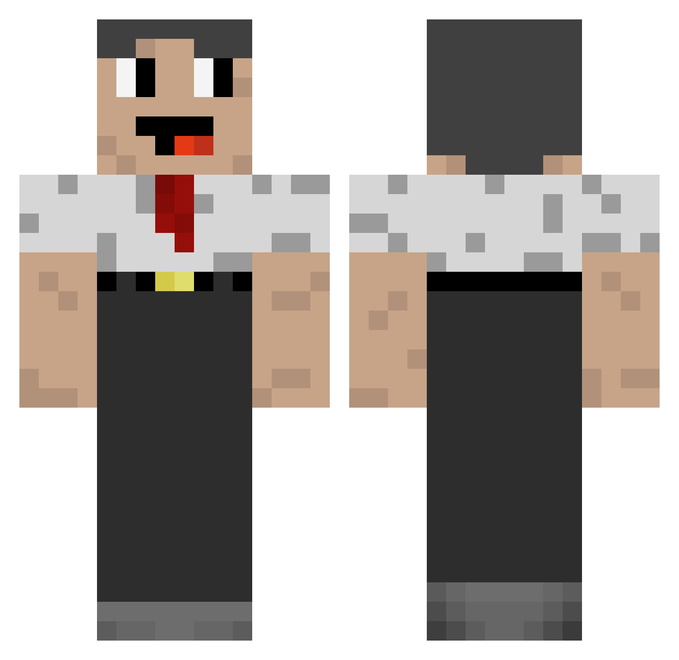 Yeakin Minecraft skin, front and back view