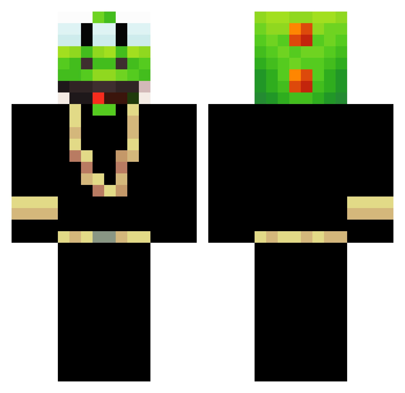 xenxo Minecraft skin, front and back view