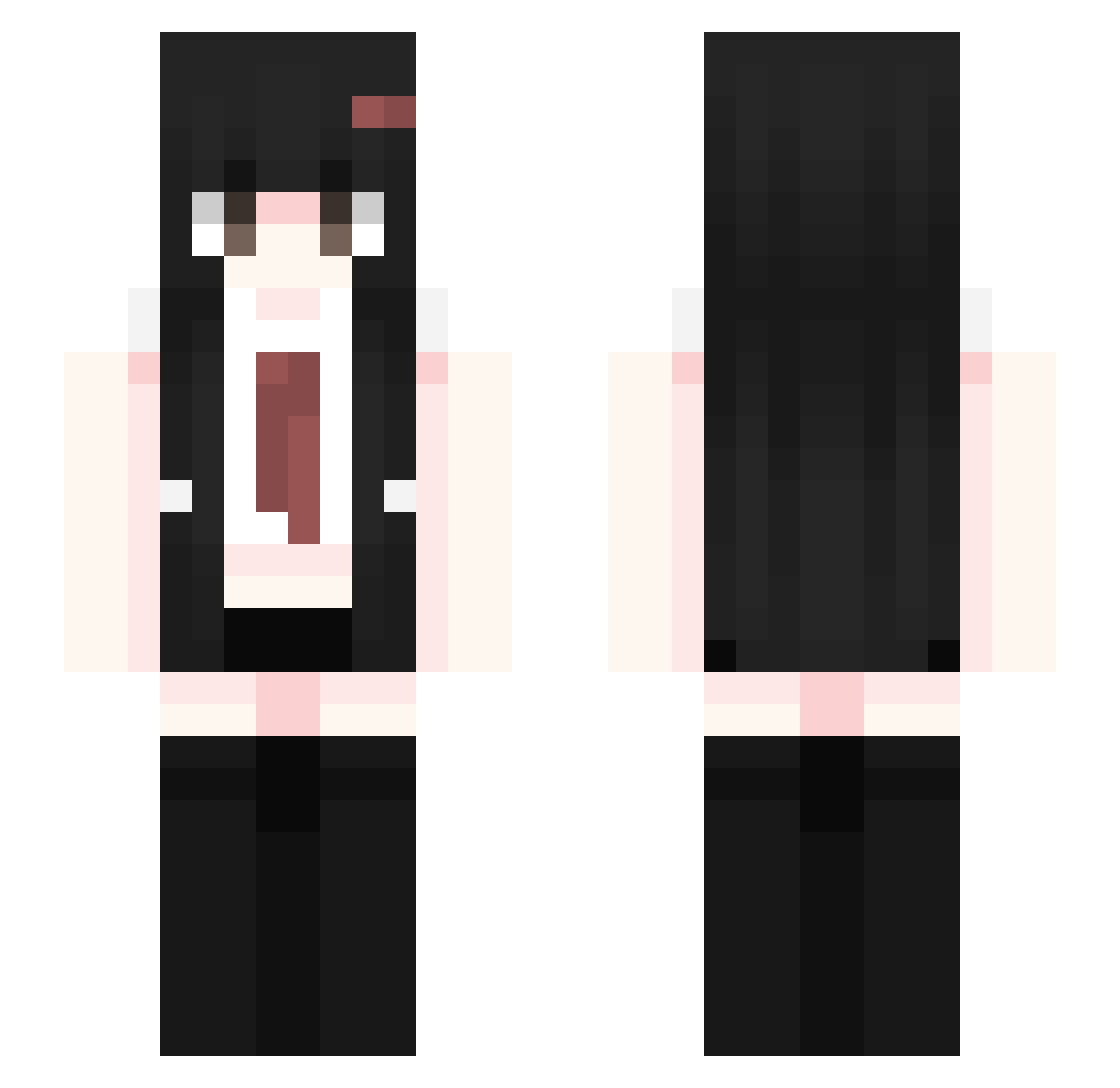 raenua Minecraft skin, front and back view