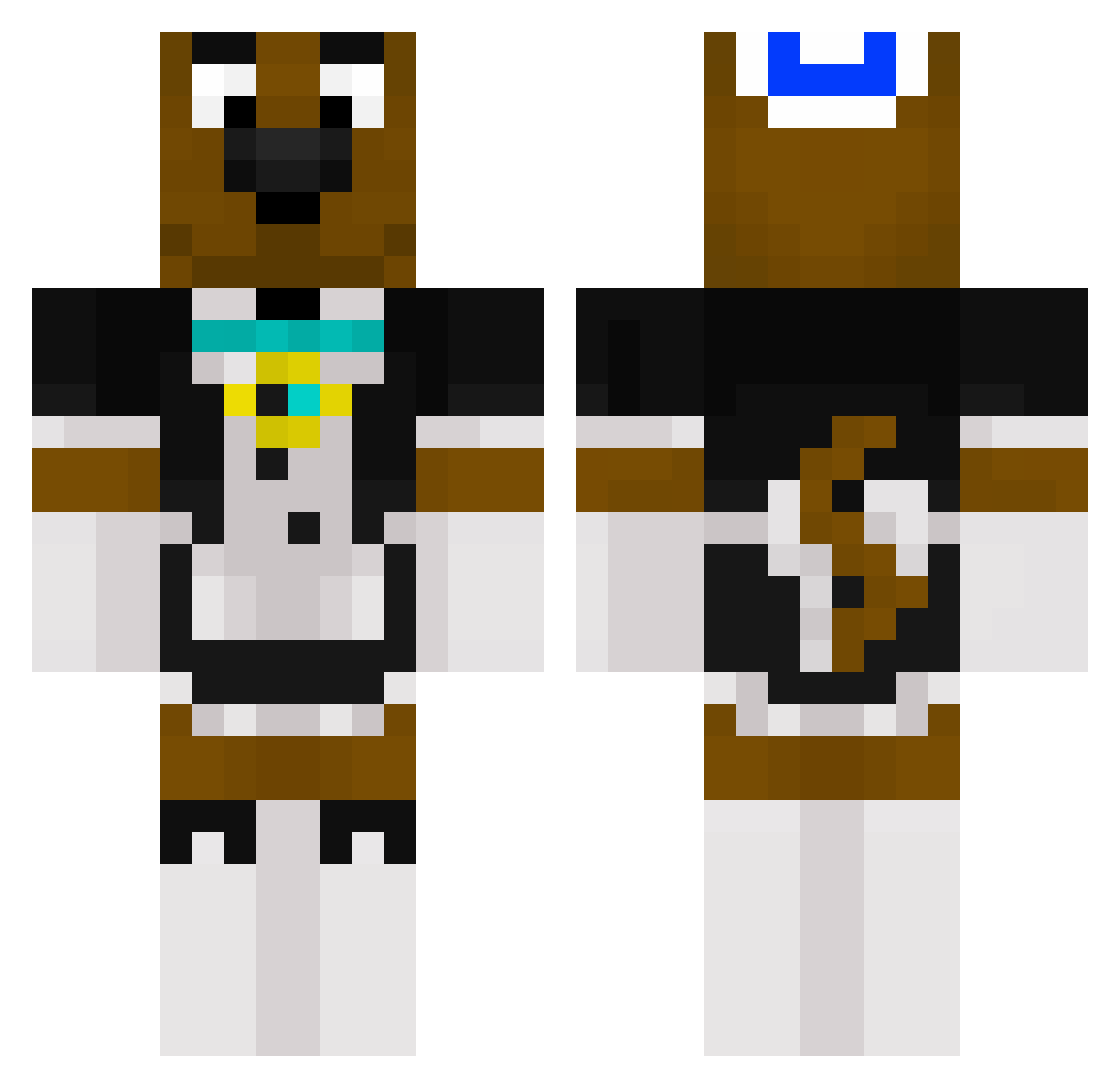 Baxin19 Minecraft skin, front and back view