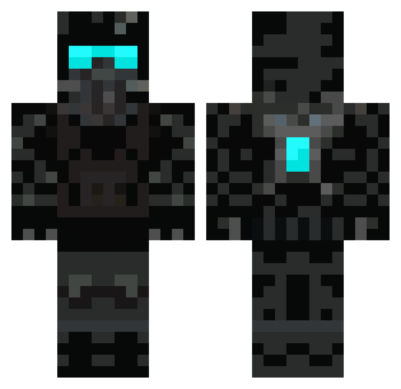 SubParWinner Minecraft skin, front and back view