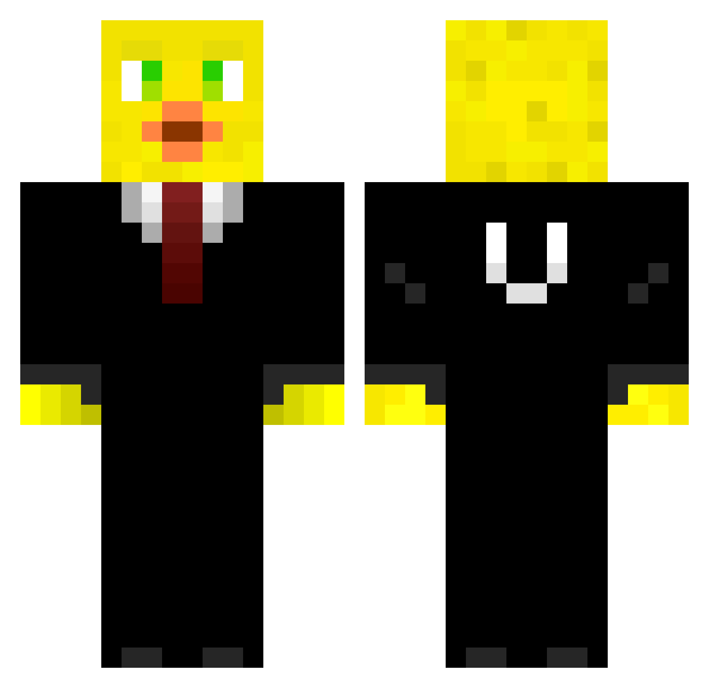 Vaentozz Minecraft skin, front and back view