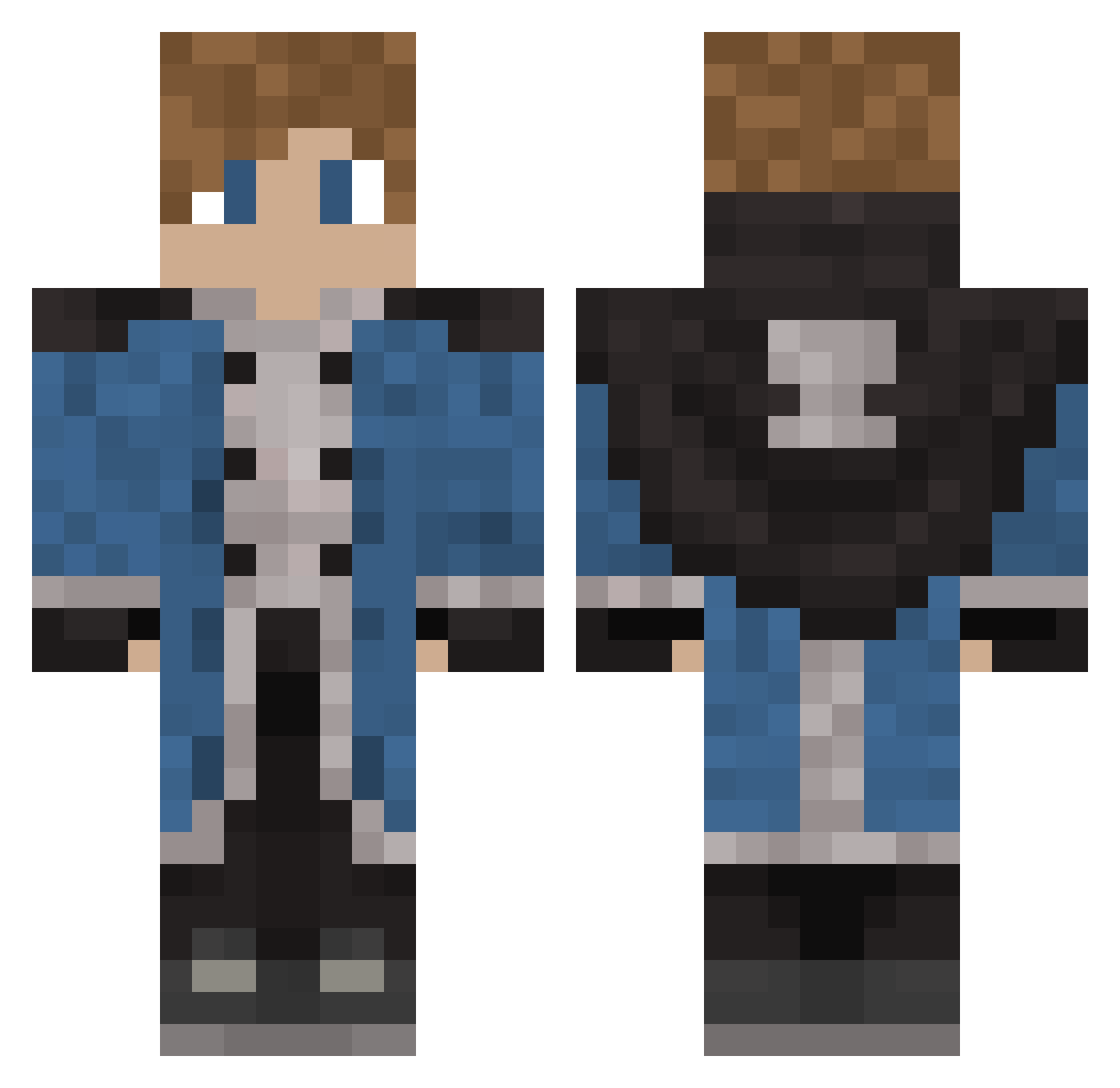 Thijsvros Minecraft skin, front and back view