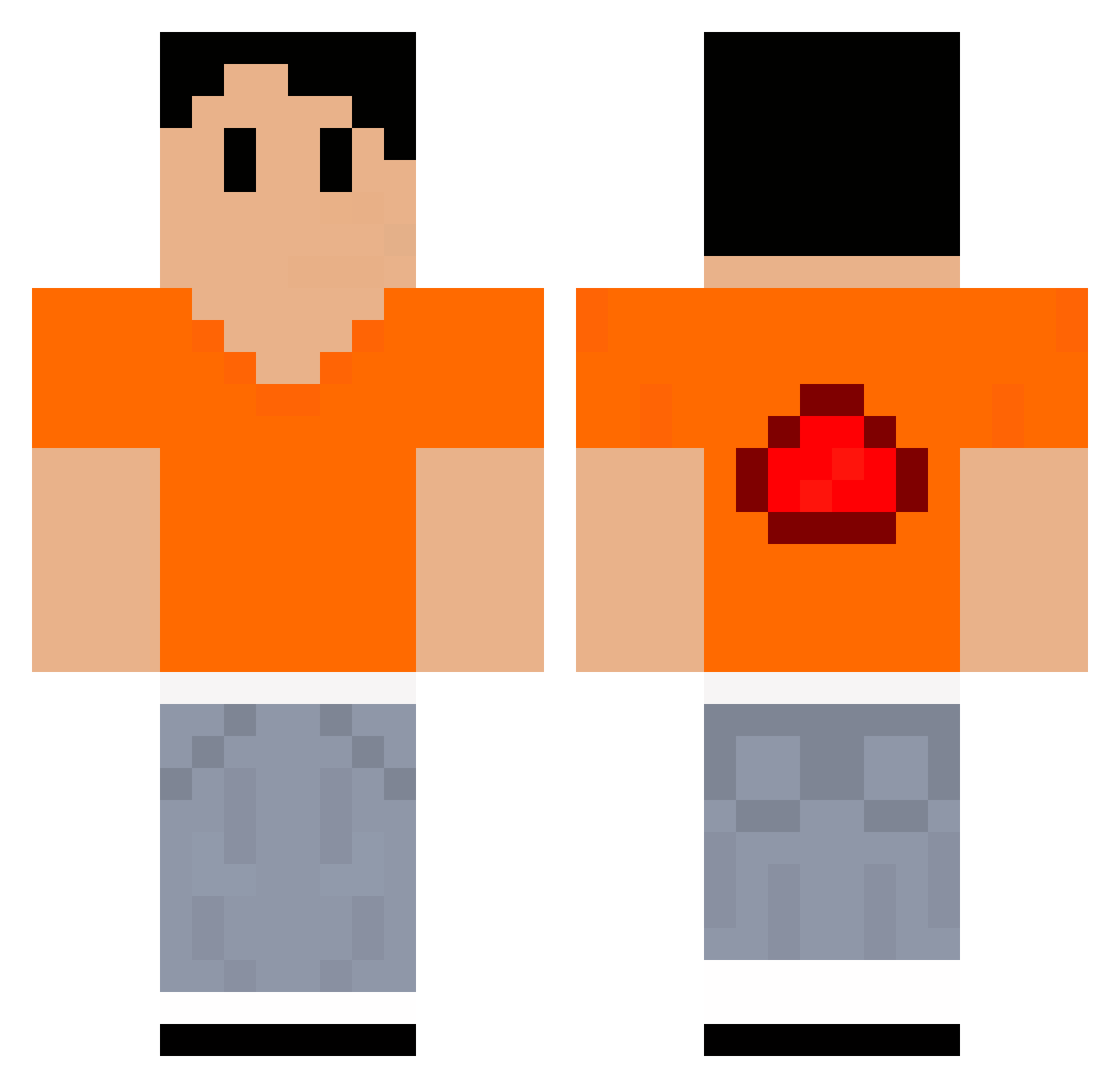 Hyperbaric Minecraft skin, front and back view