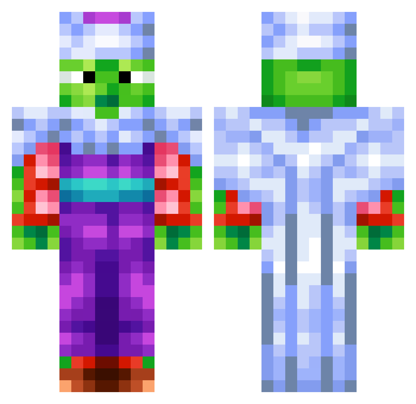 Wiappin Minecraft skin, front and back view