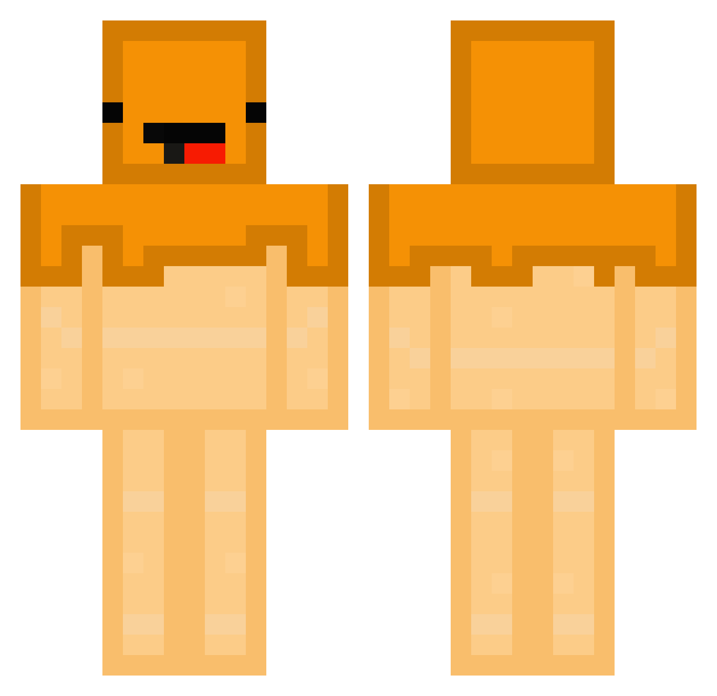 xMatlok Minecraft skin, front and back view