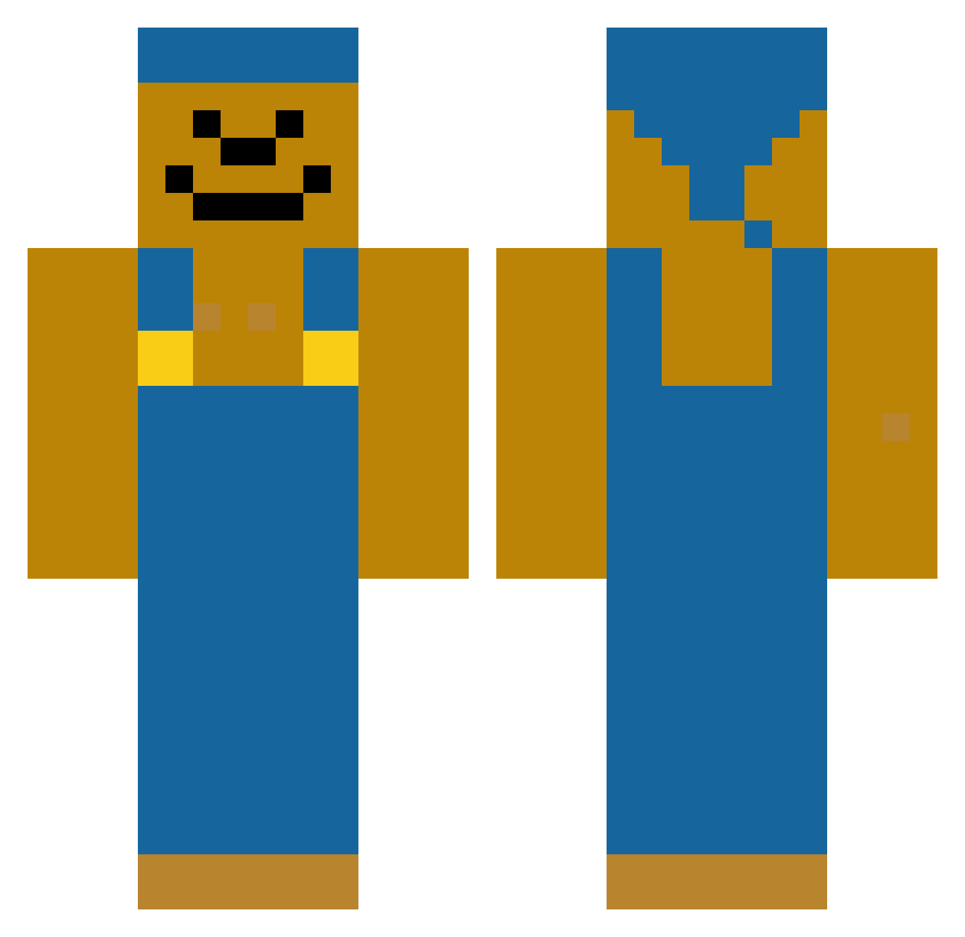 SarreSmaskarn Minecraft skin, front and back view