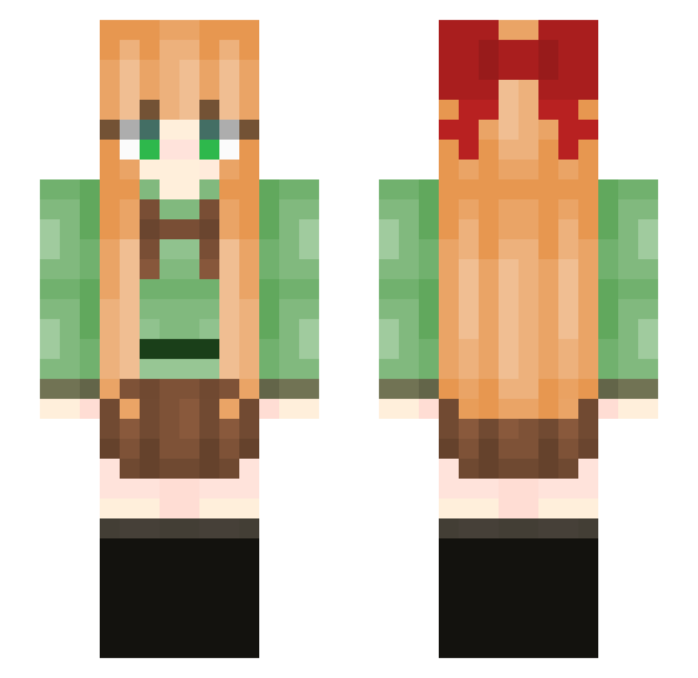 Apricot9 Minecraft skin, front and back view