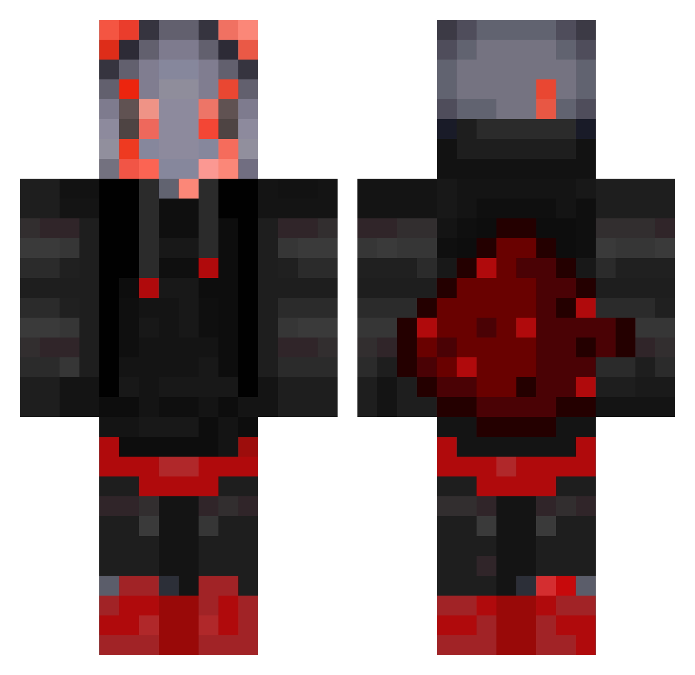 Inky0218 Minecraft skin, front and back view