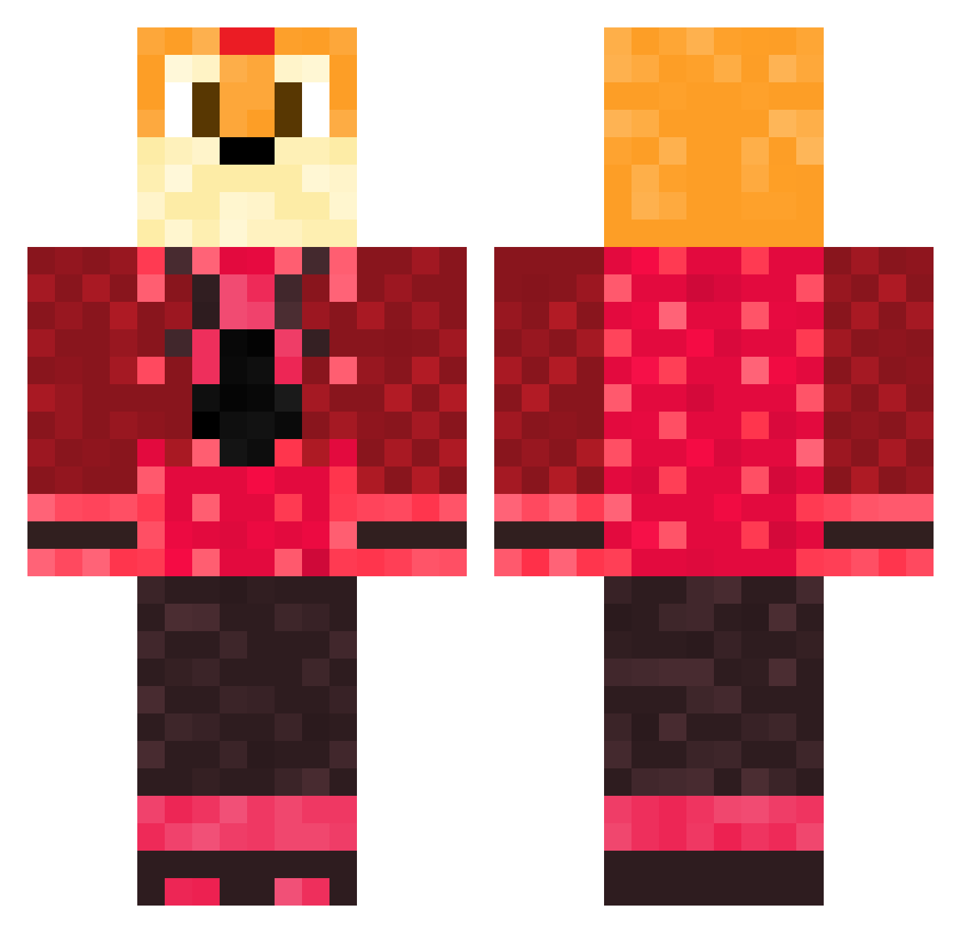Squirlex96 Minecraft skin, front and back view
