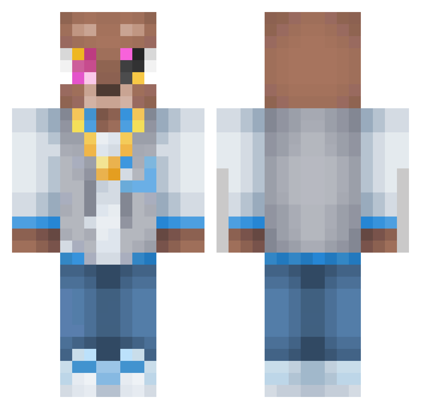 sterbuk Minecraft skin, front and back view
