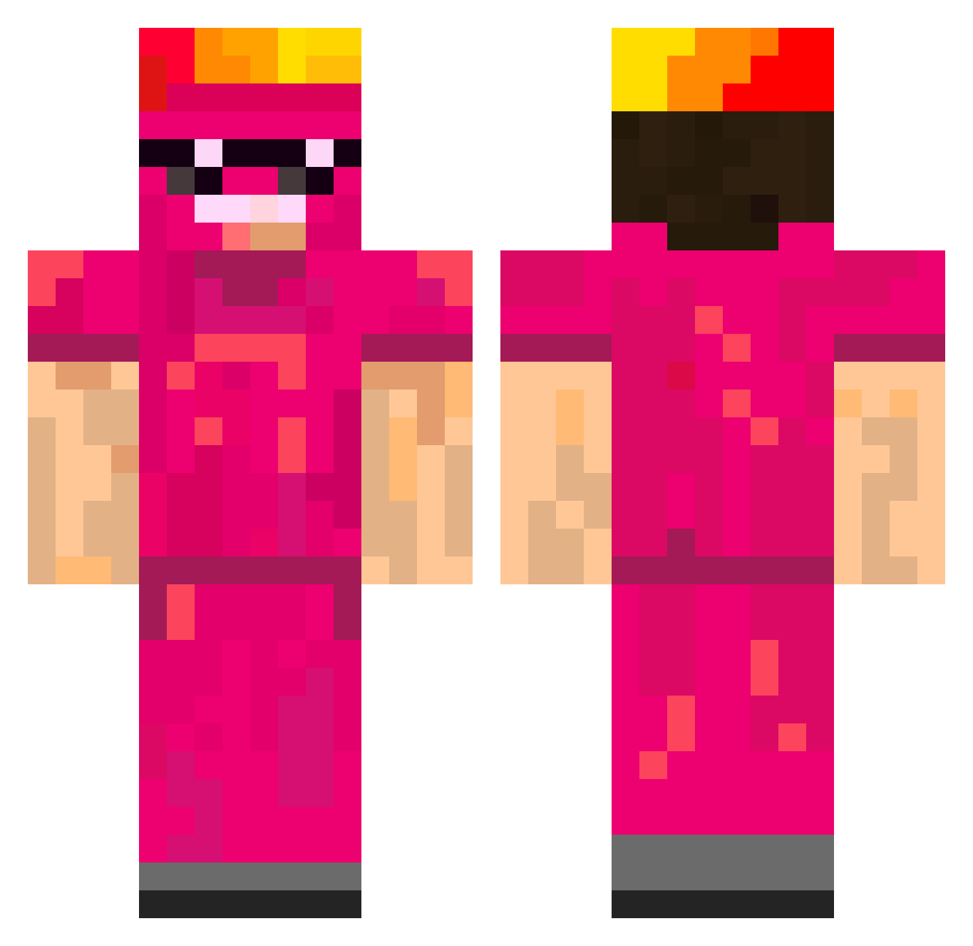 Glenkai Minecraft skin, front and back view