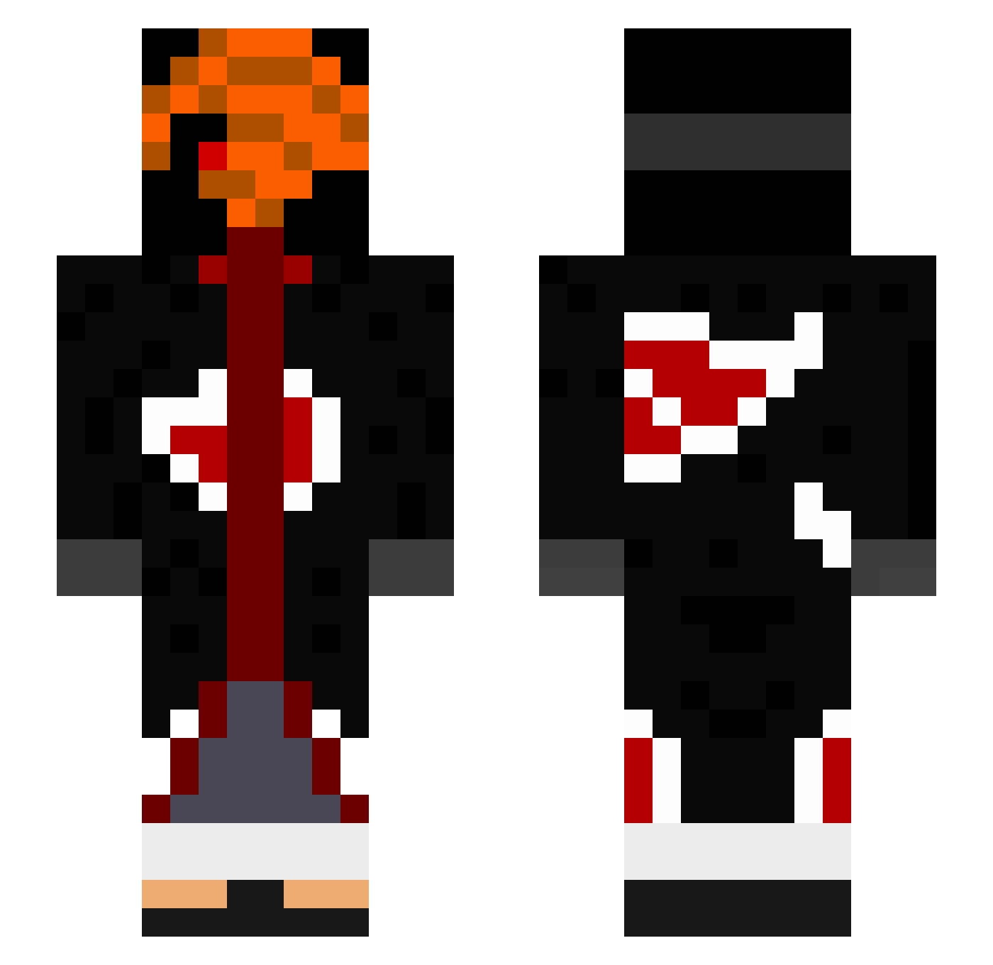 MastroV2 Minecraft skin, front and back view