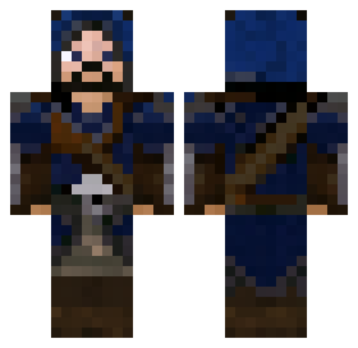 LUCASMonstrosity Minecraft skin, front and back view