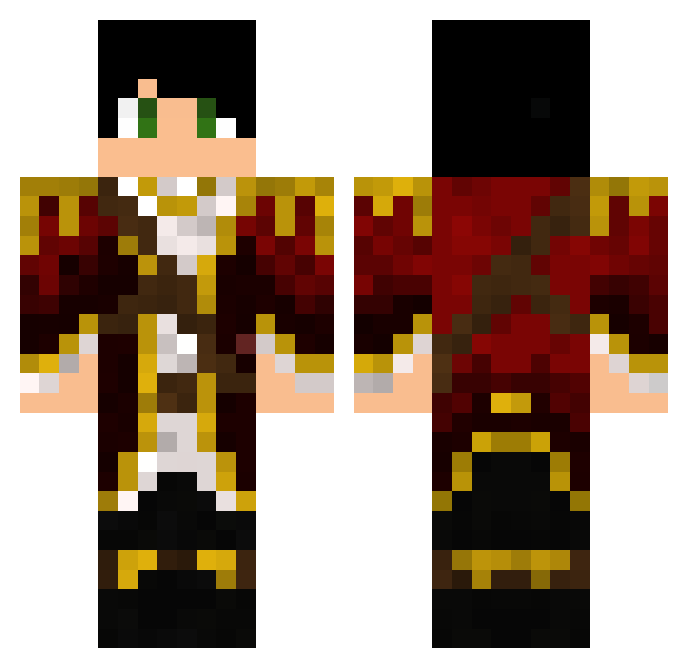 pirates04 Minecraft skin, front and back view