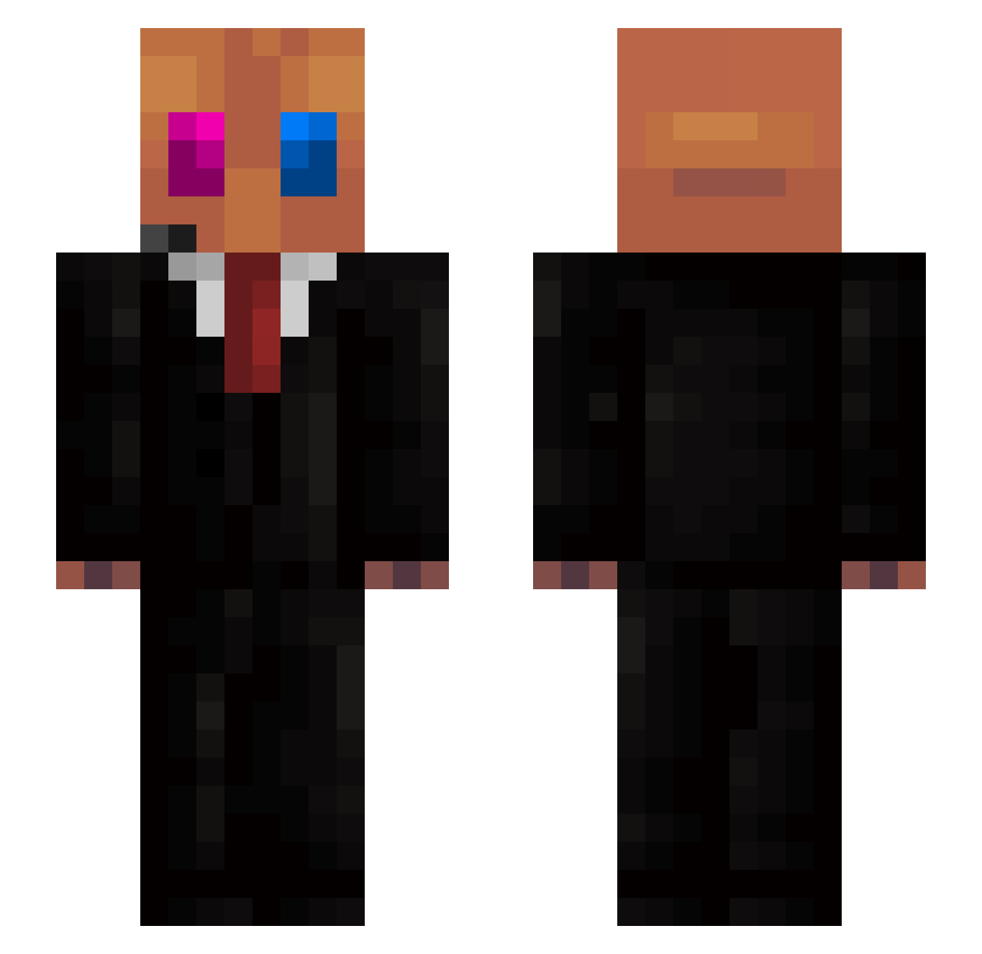 Roii_Chat Minecraft skin, front and back view