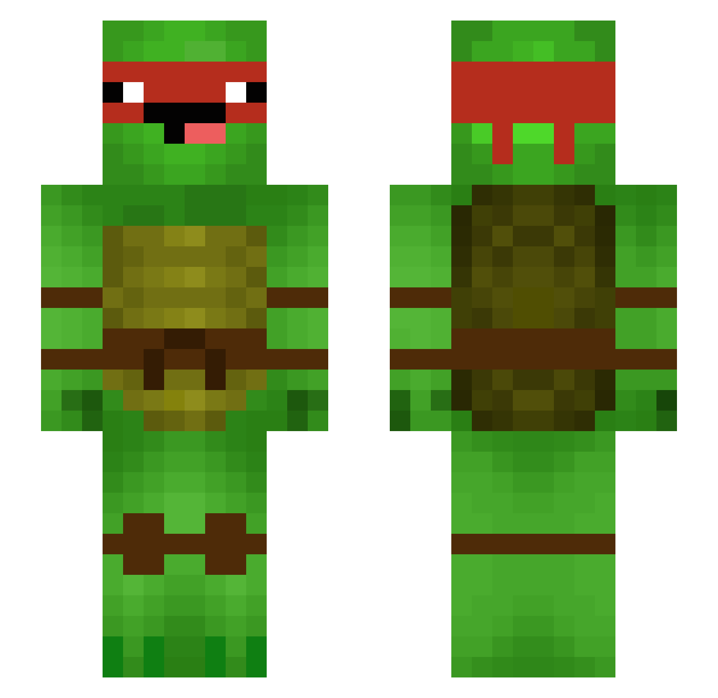 Nikodeon Minecraft skin, front and back view