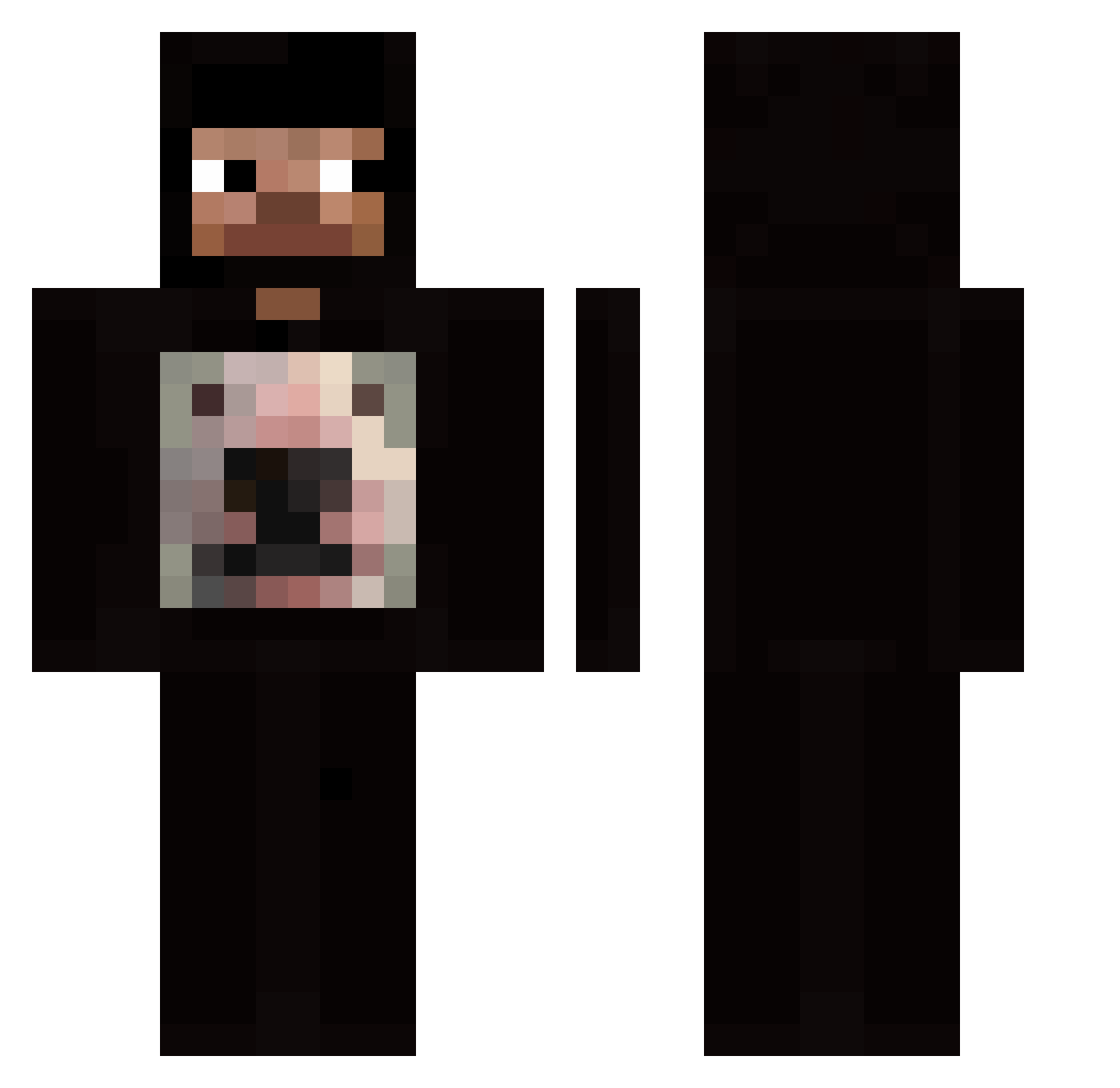 STRONK_MENTAL Minecraft skin, front and back view