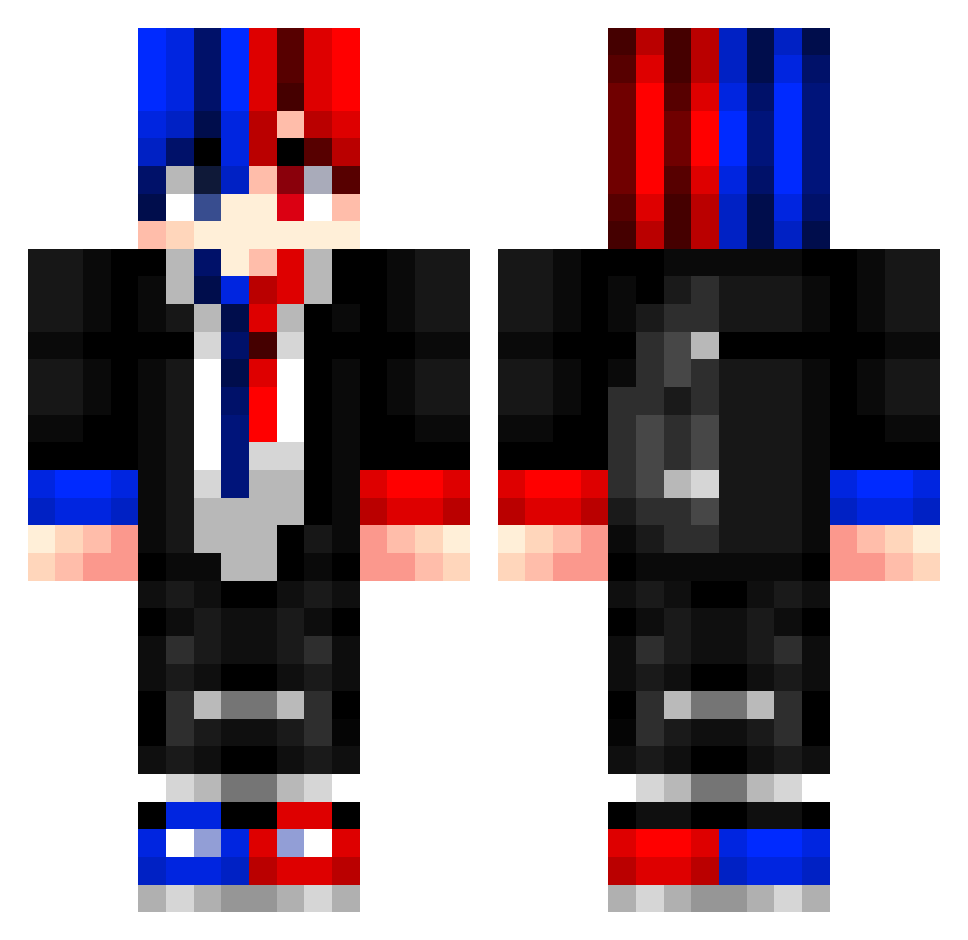 WEB_UFC Minecraft skin, front and back view