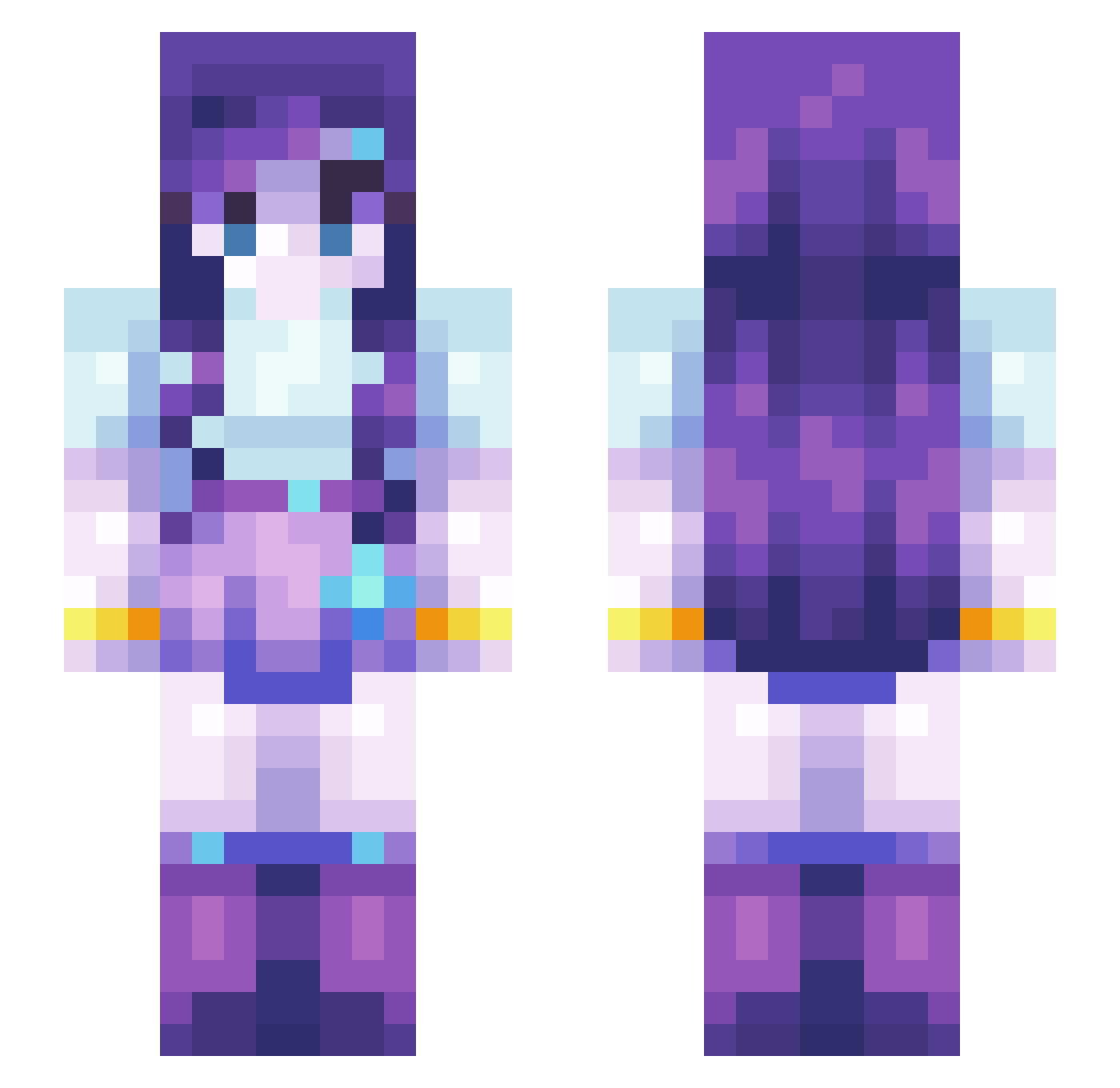 Tspoons Minecraft skin, front and back view