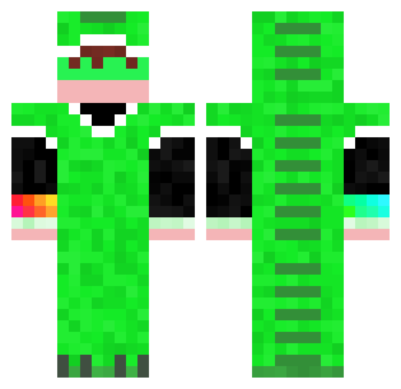SwOrdXOK Minecraft skin, front and back view